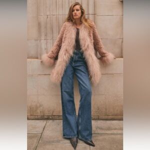 CHARLOTTE SIMONE BONNIE coat in size S in pastel pink